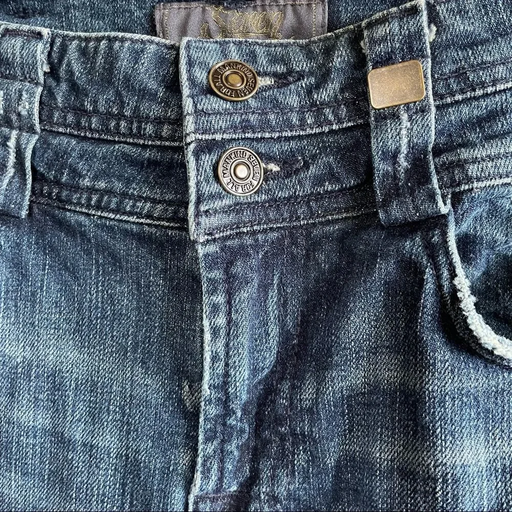 7 for all mankind ~ denim flared bell bottoms ~ size 28 ~ low rise ~ Y2K - Picture 4 of 8